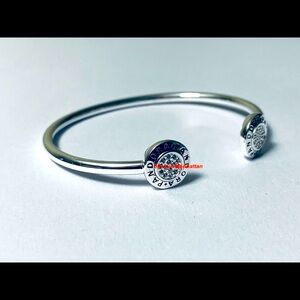 NEW Pandora Signature Open Bangle CLEAR Bracelet